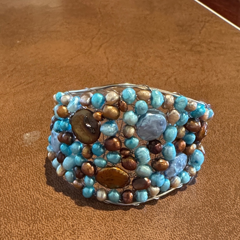 Multicolor Beaded Cuff Bracelet